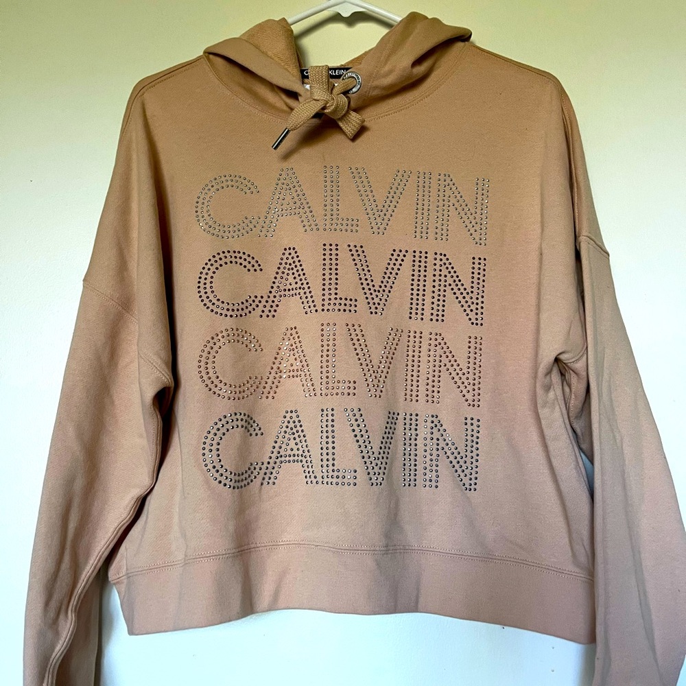 Calvin Klein Tan Crop Sweater